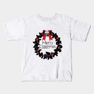 Merry Creepmas Gothic Wreath Kids T-Shirt